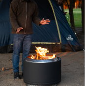 Apollo Black - Smokeless Fire Pit (Includes FREE carry bag)