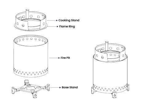 Castor Black Smokeless Fire Pit